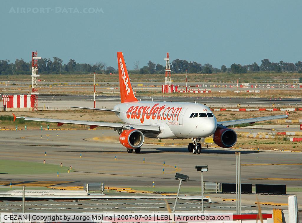 G-EZAN, 2006 Airbus A319-111 C/N 2765, Taxi to RWY 07R for take off.