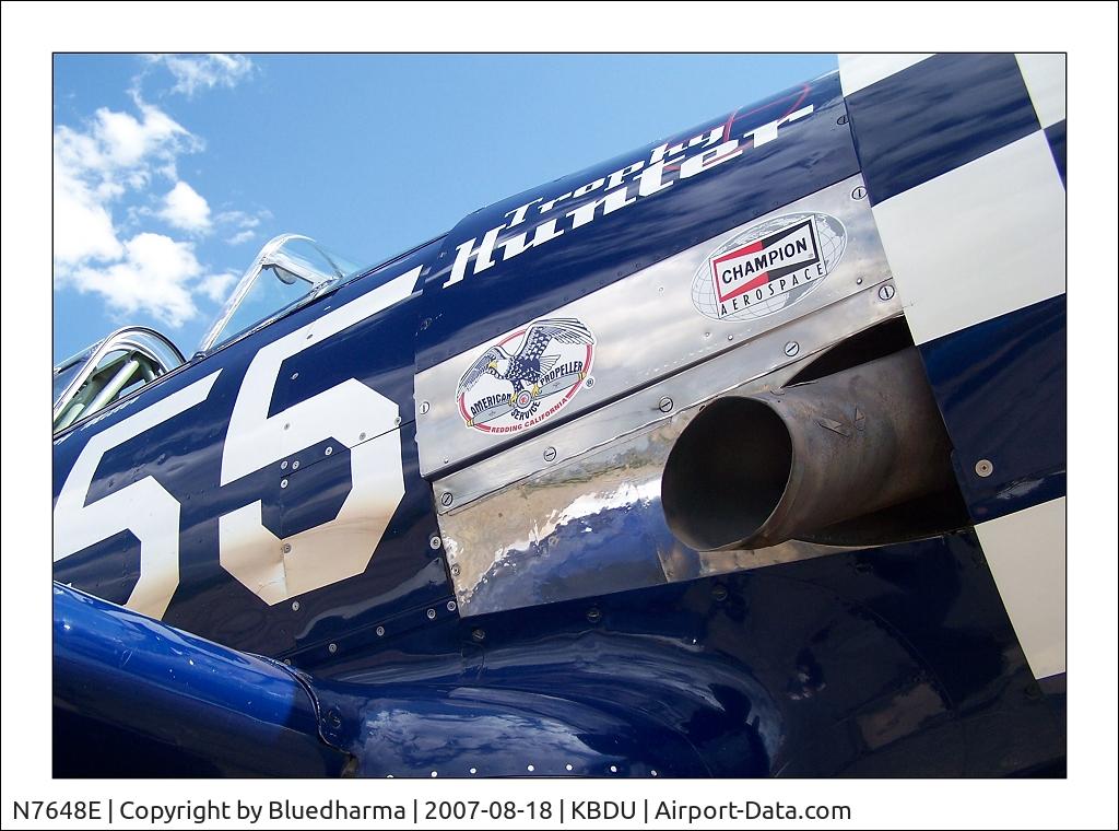 N7648E, 1942 North American SNJ-3 Texan C/N 78-6987, Trophy Hunter Parked on Display at Boulder Open House
