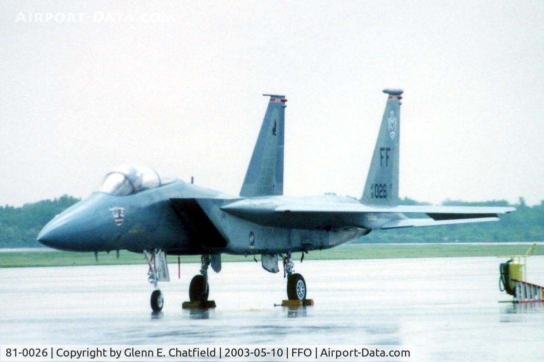 81-0026, 1981 McDonnell Douglas F-15C Eagle C/N 0746/C209, F-15C at the 100th Anniversary of Flight celebration, in the heavy rain.