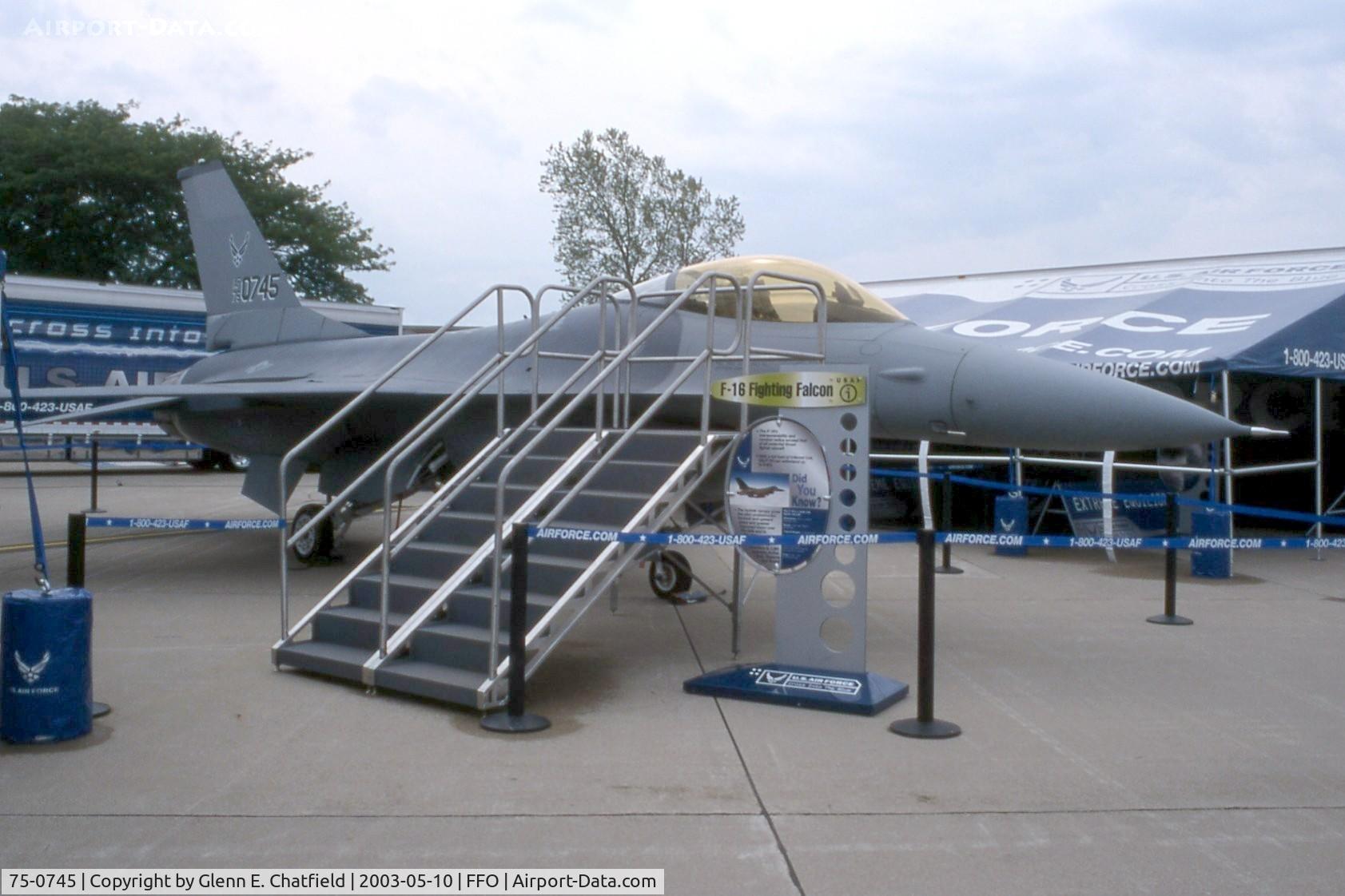 75-0745, 1977 General Dynamics YF-16A Fighting Falcon C/N 61-1, YF-16A of the National Museum of the U.S. Air Force on display at Patterson Field for the 100th Anniversary of Flight Celebration.Now a traveling recruiting display.  