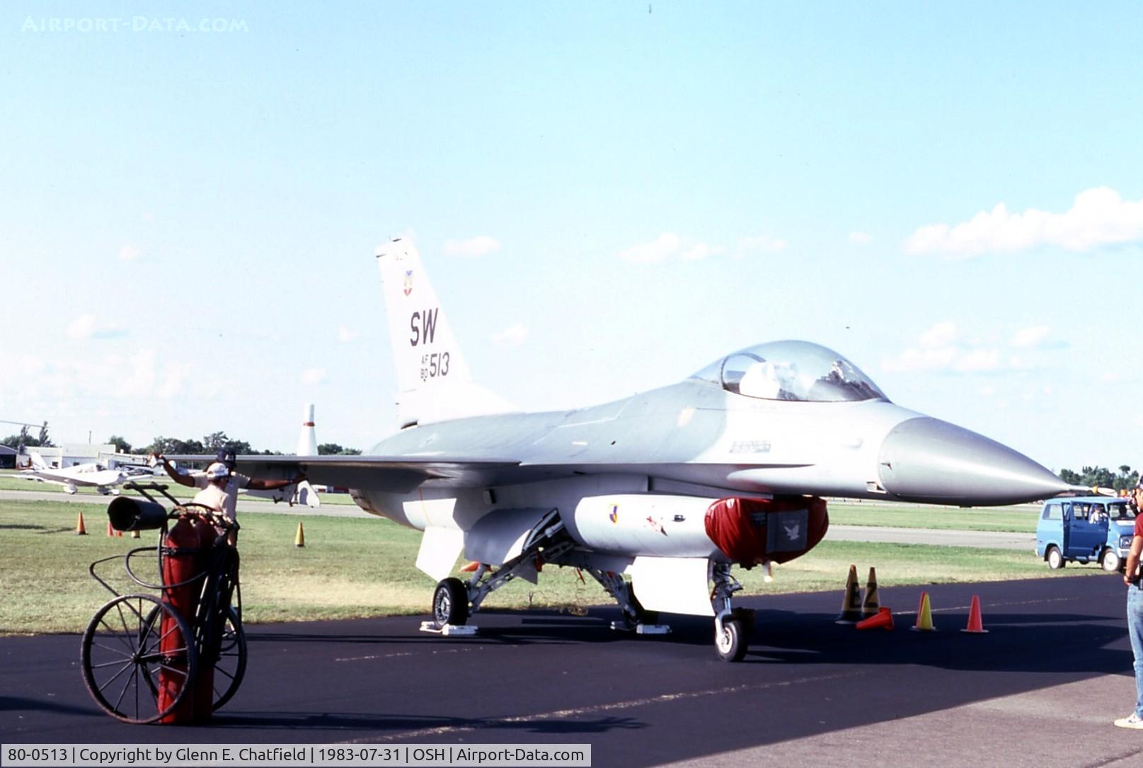 80-0513, General Dynamics F-16A Fighting Falcon C/N 61-234, F-15A at the EAA Fly In