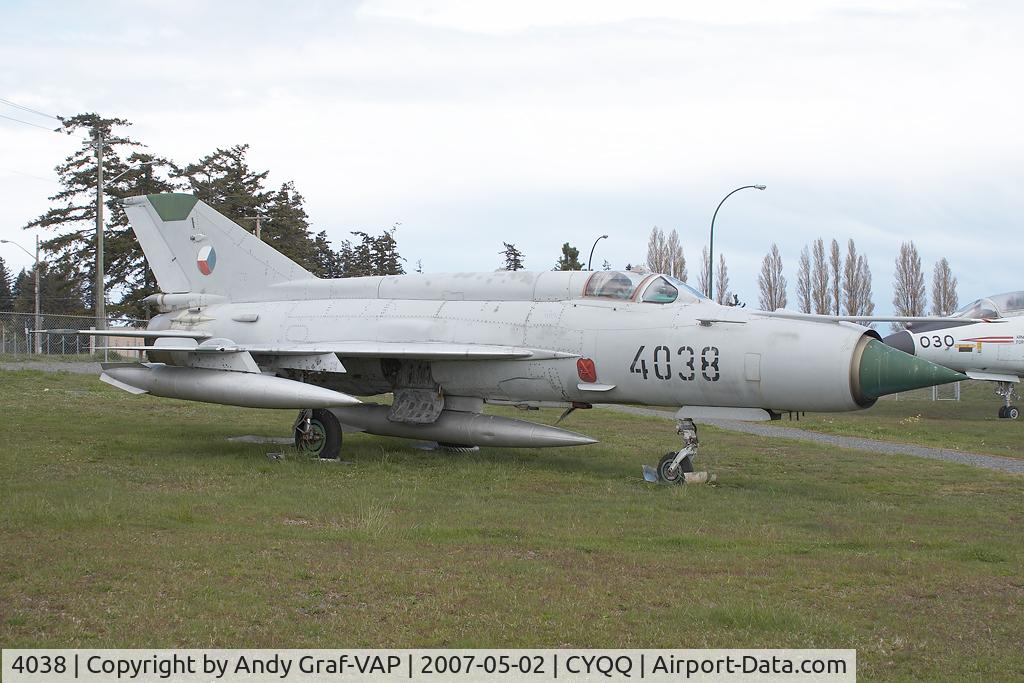 4038, Mikoyan-Gurevich MiG-21MF C/N 96004038, Czech Air Force MIG21