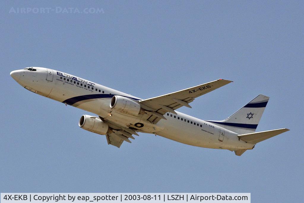 4X-EKB, 1999 Boeing 737-858 C/N 29958, departing to Tel-Aviv