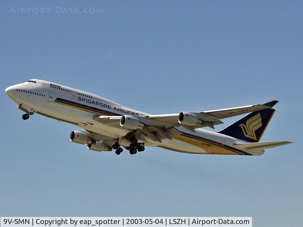 9V-SMN, 1992 Boeing 747-412 C/N 26548, Departing to SIN