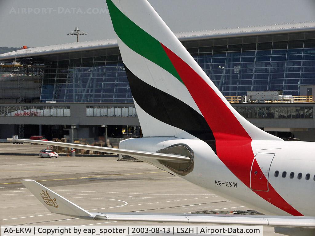 A6-EKW, 1999 Airbus A330-243 C/N 316, close-up tail