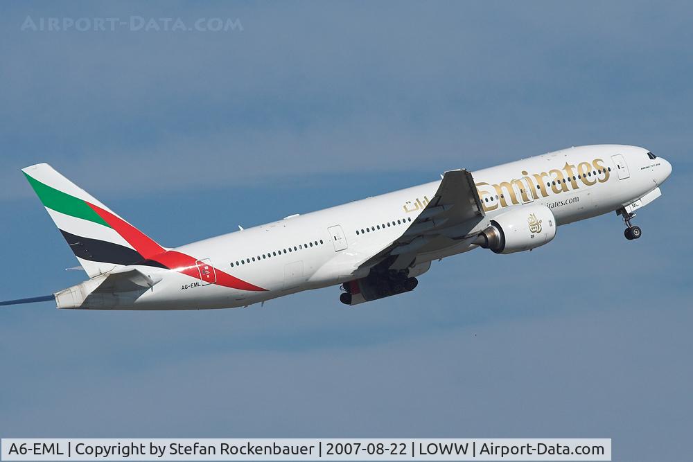 A6-EML, 1998 Boeing 777-21H/ER C/N 29325, Instead of the normal A330.