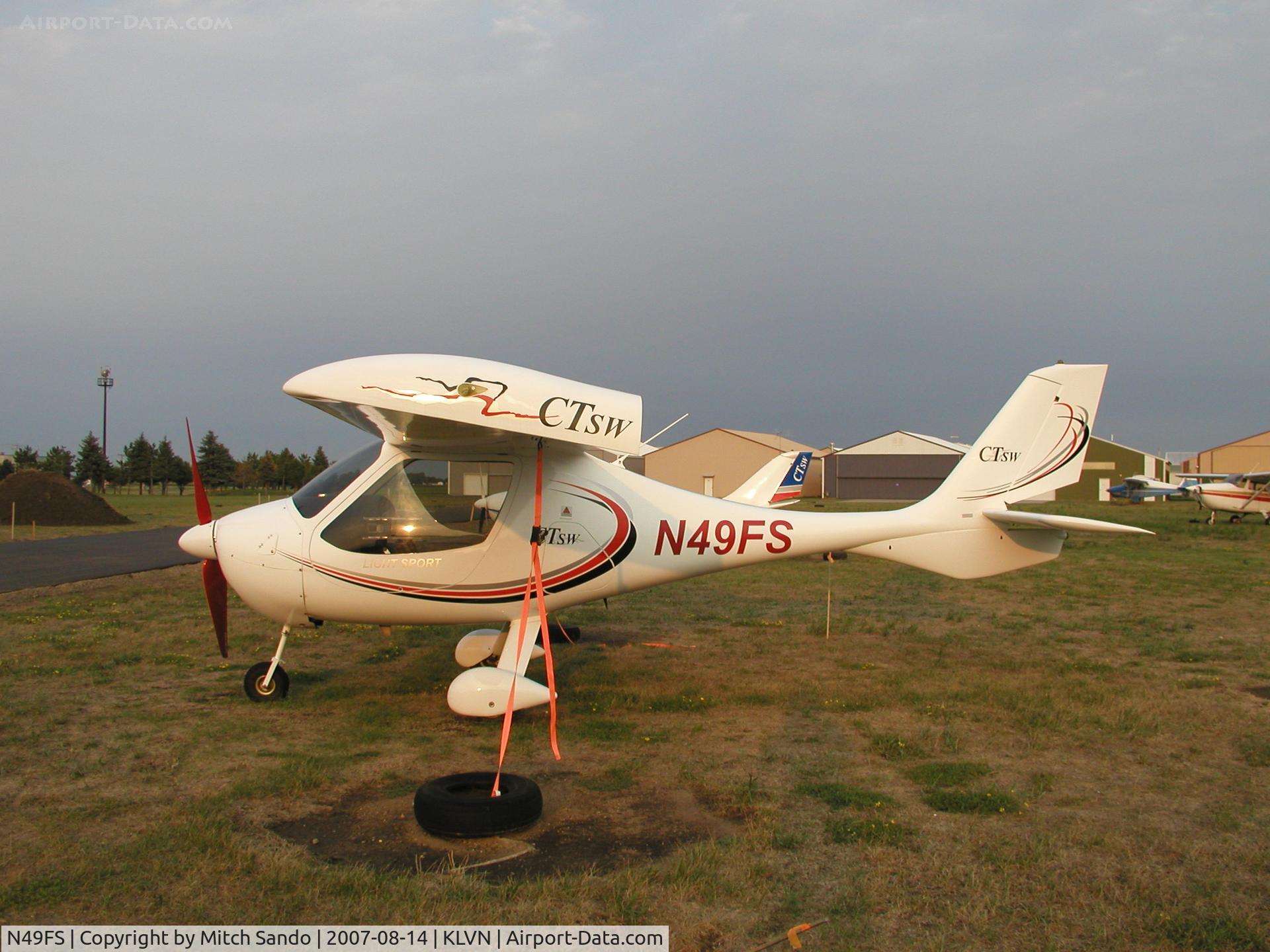 N49FS, 2004 Flight Design CT2K C/N 04-12-09, Tied down at Airlake.