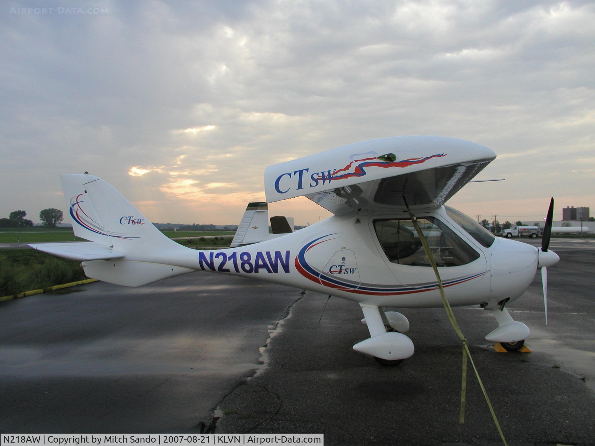 N218AW, 2006 Flight Design CTSW C/N 06-11-07, Parked on the ramp at Airlake.