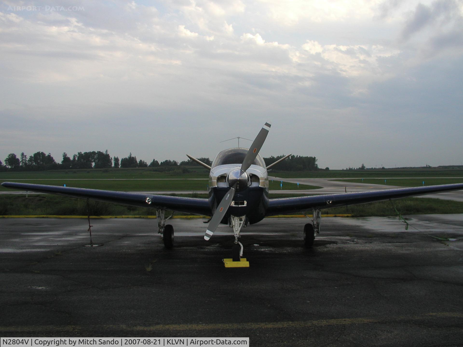 N2804V, 1947 Beech 35 Bonanza C/N D-201, Parked on the ramp at Airlake.