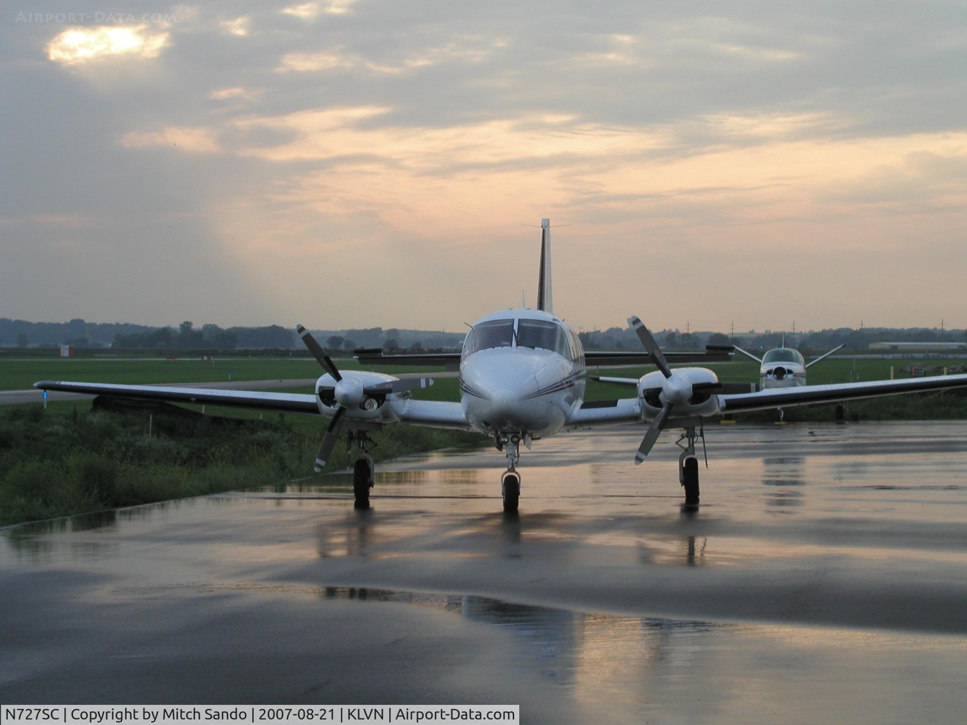 N727SC, 1973 Piper PA-31-350 Chieftain C/N 31-7305110, Parked on the ramp at Airlake.