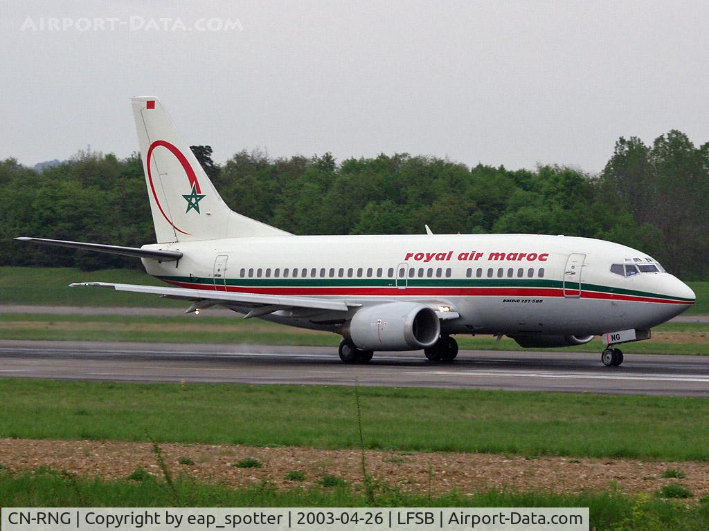 CN-RNG, 1995 Boeing 737-5B6 C/N 27679, departing on runway 16