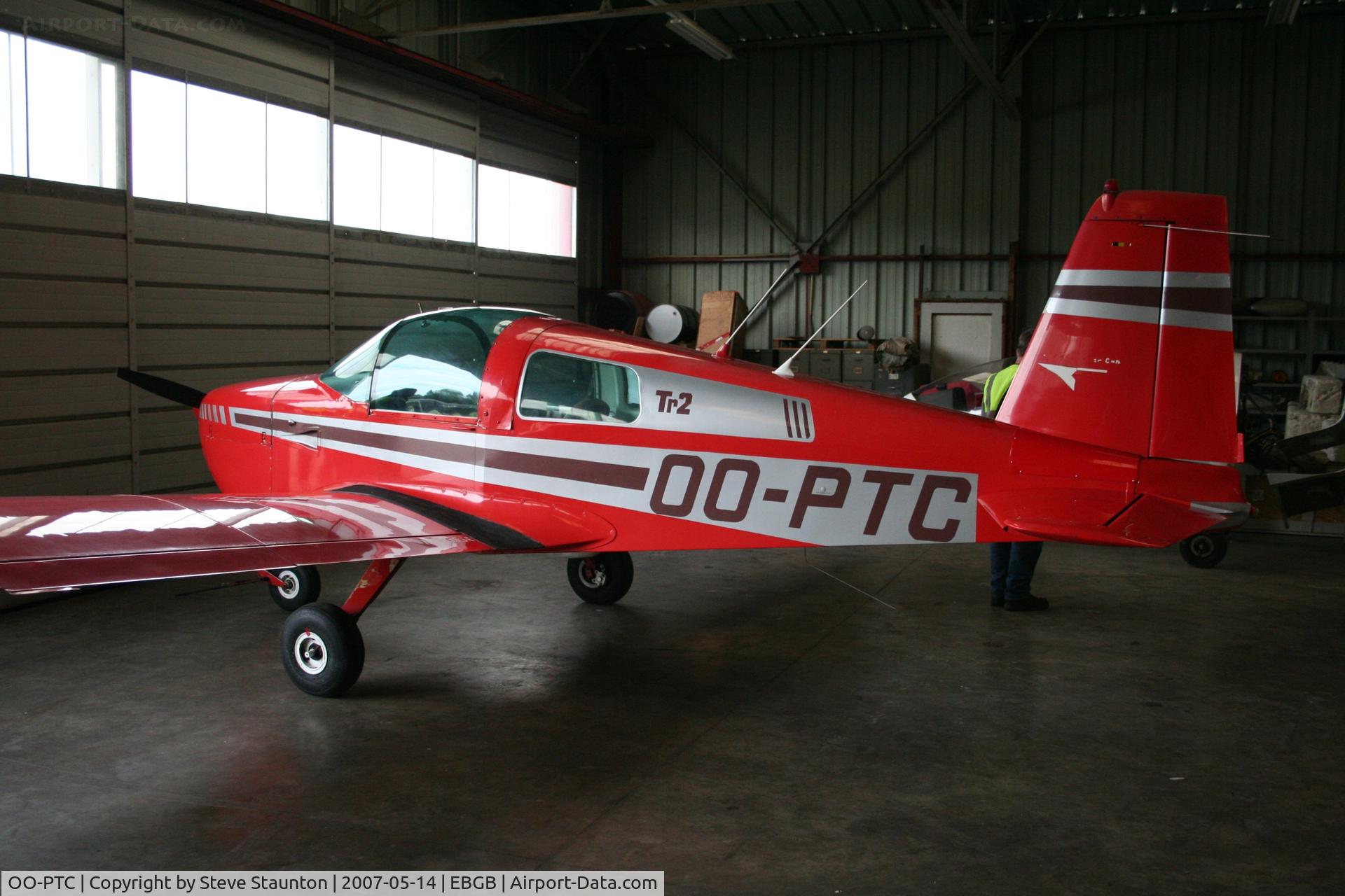 OO-PTC, 1974 Grumman American AA-1B Trainer C/N AA5B-0466, Taken on a Aeroprint tour @ Grimbergen