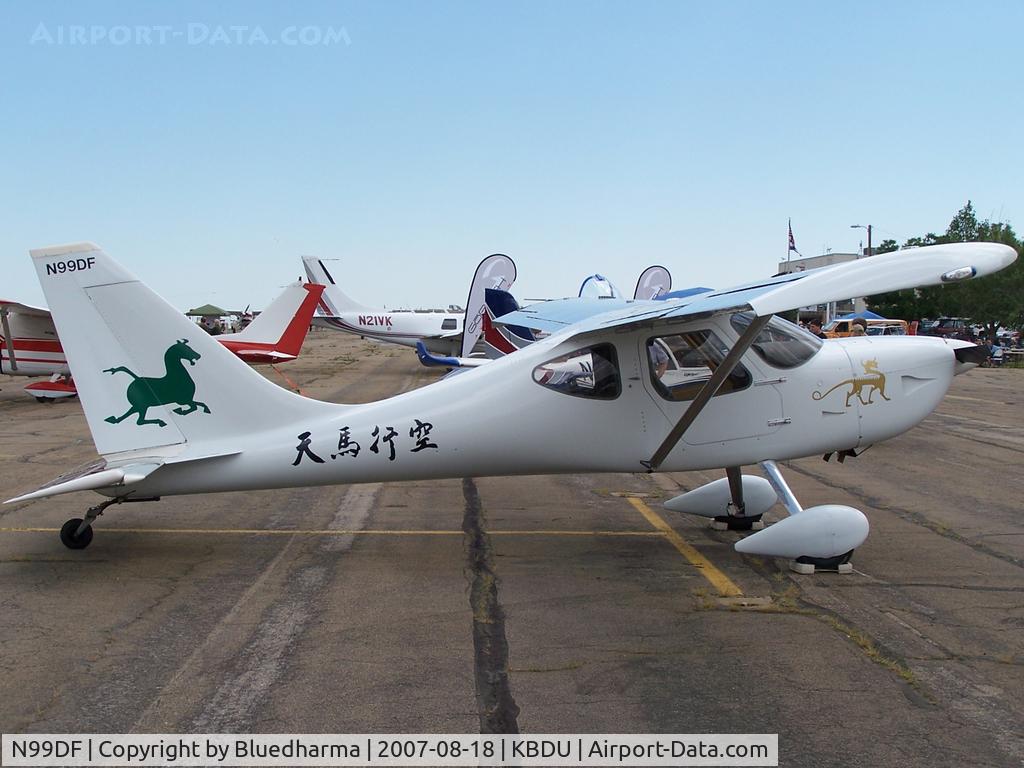 N99DF, 1999 Stoddard-Hamilton Glastar GS-1 C/N 5221, Parked for Display at Boulder open house. the chinese characters on the side of the fuselage that translates to 
