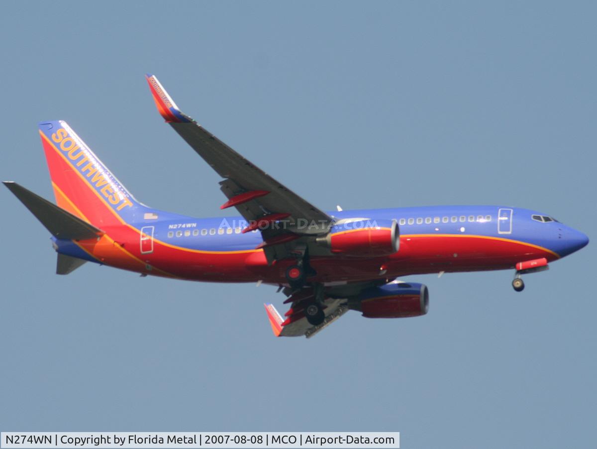 N274WN, 2007 Boeing 737-7H4 C/N 32529, Southwest