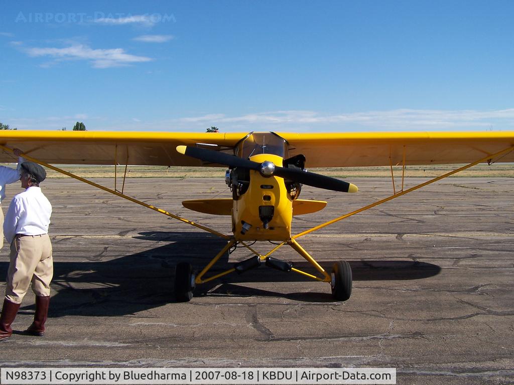 N98373, 1946 Piper J3C-65 Cub Cub C/N 18550, Parked for display at Boulder Open House.