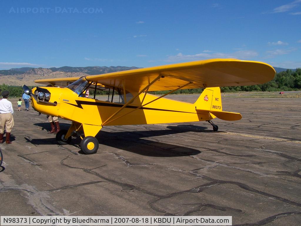 N98373, 1946 Piper J3C-65 Cub Cub C/N 18550, Parked for display at Boulder Open House.