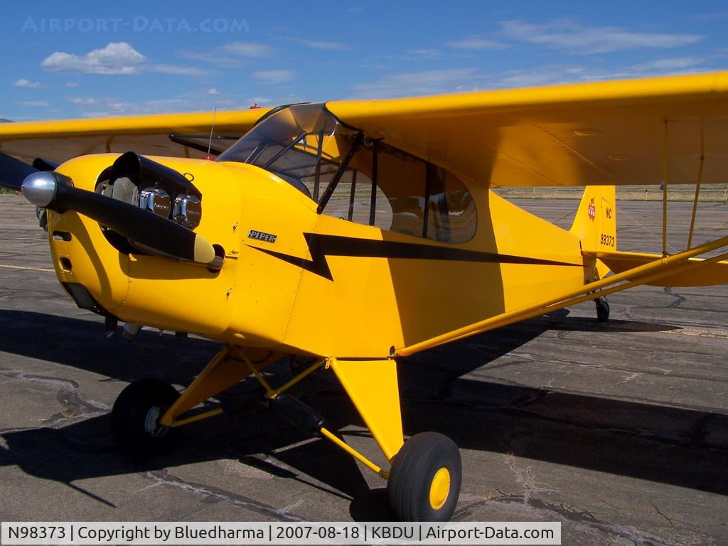 N98373, 1946 Piper J3C-65 Cub Cub C/N 18550, Parked for display at Boulder Open House.