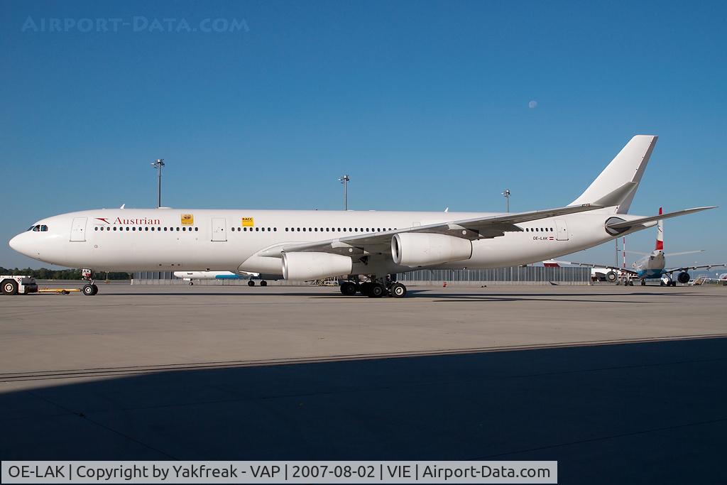 OE-LAK, 1997 Airbus A340-313 C/N 169, Austrian Airlines Airbus 340-300
