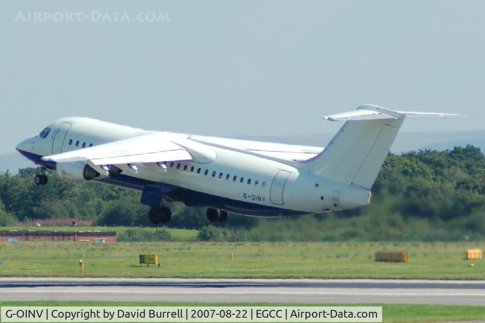 G-OINV, 1990 British Aerospace BAe.146-300 C/N E3171, Ex British Airways - Taking Off