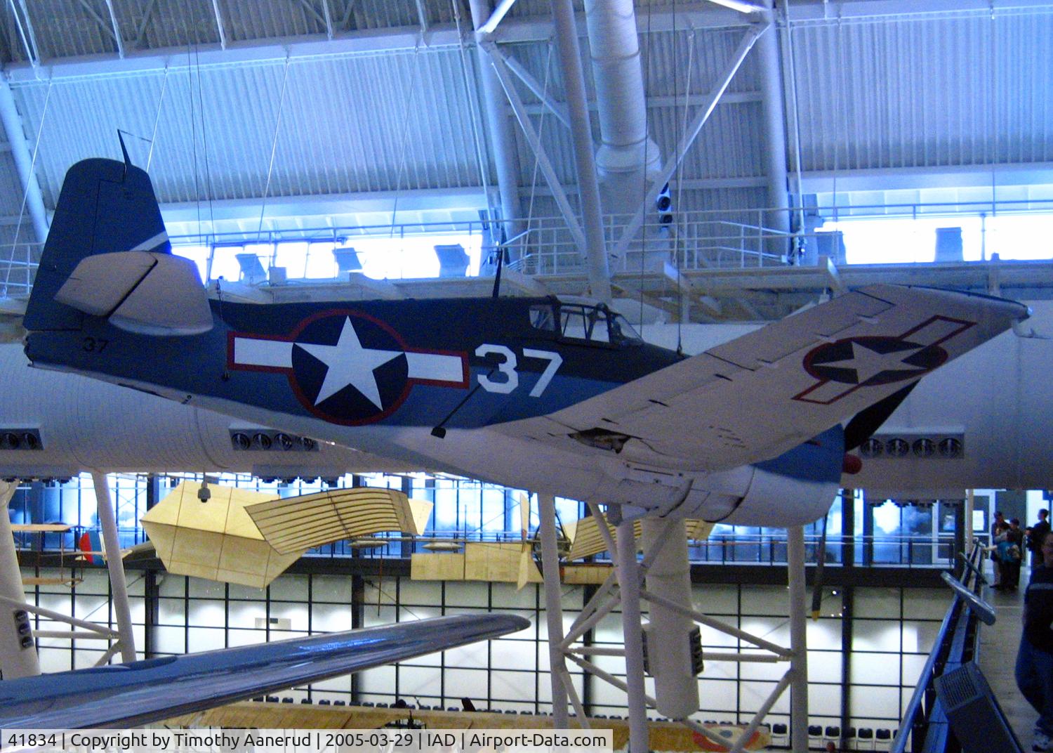 41834, Grumman F6F-3K Hellcat C/N A-3100, National Air and Space Museum, Grumman F6F-3, BuNo 41834