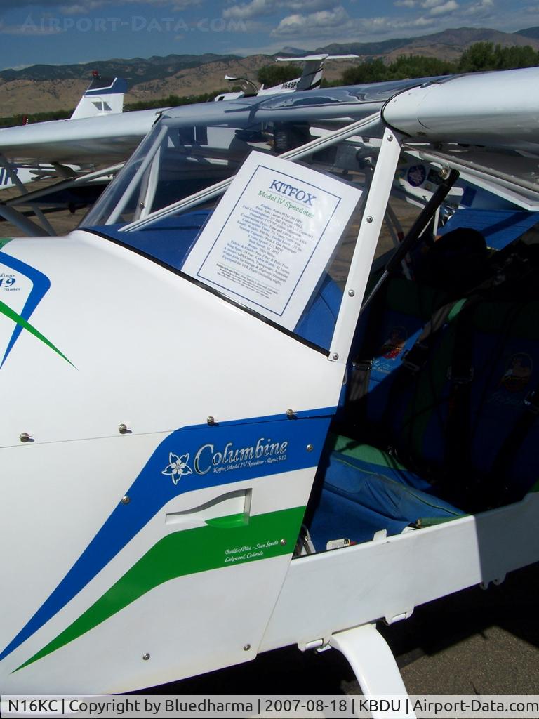 N16KC, Skystar Kitfox Model 4 Speedster C/N LCS151, Columbine markings Parked for Display