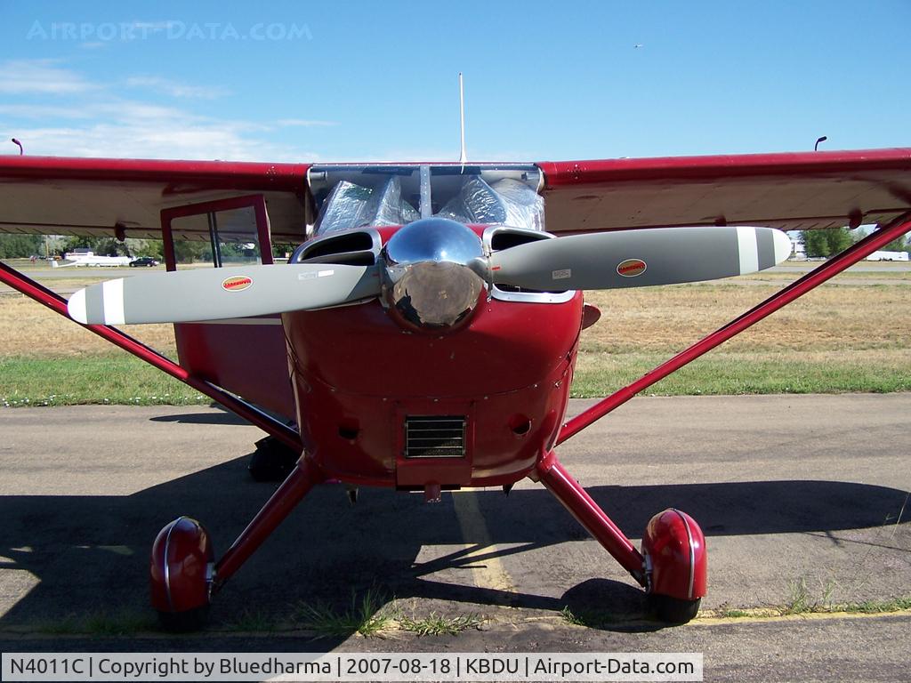N4011C, 1948 Stinson 108-3 Voyager C/N 108-5011, Parked for display at Boulder Open House.