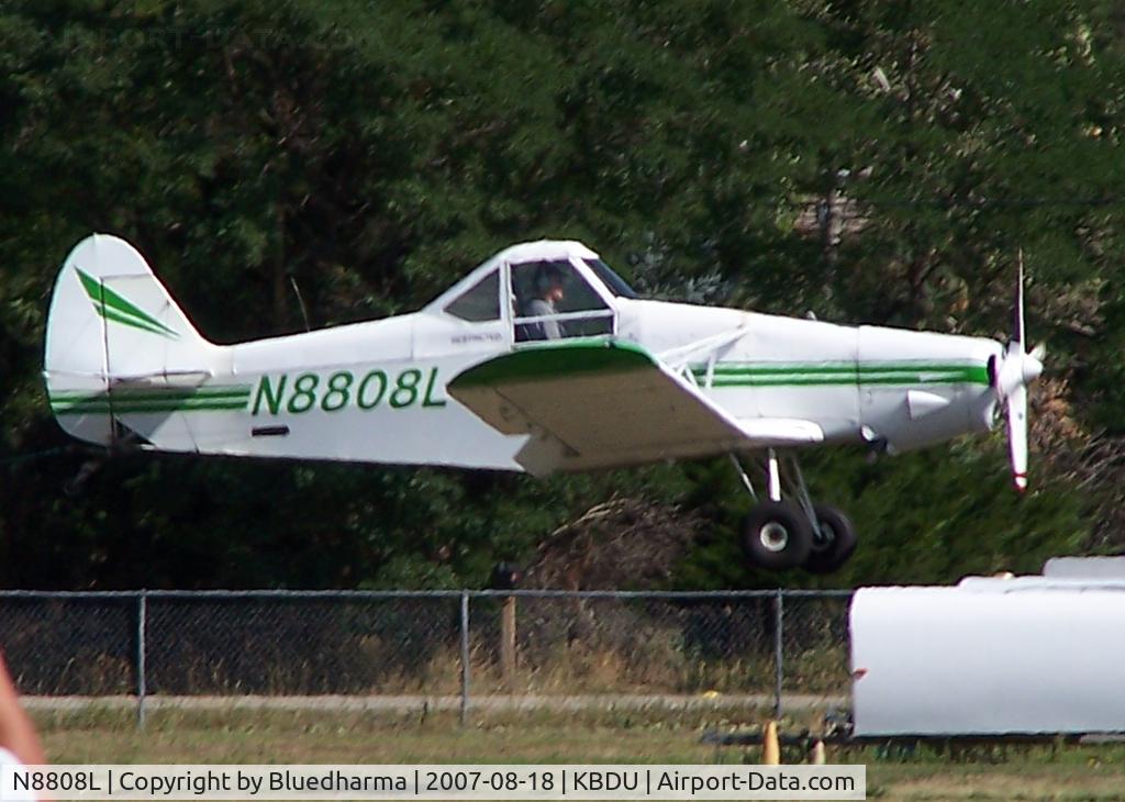 N8808L, 1971 Piper PA-25-235 C/N 25-5306, Landing after pulling a glider at Boulder Open House