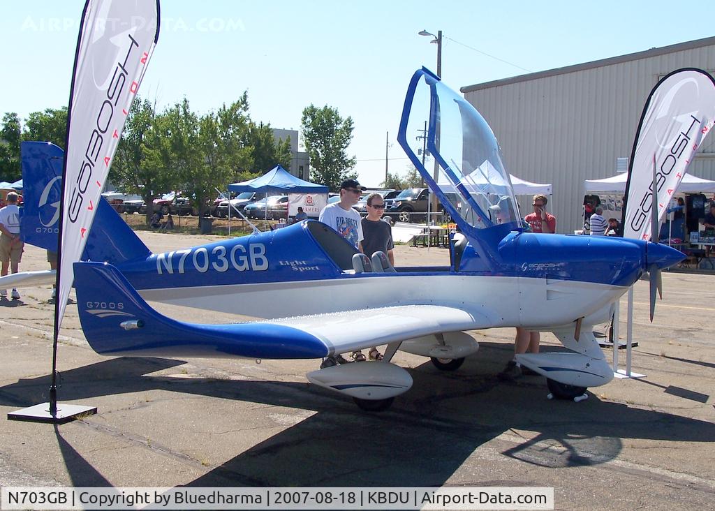 N703GB, 2007 Aero AT-4 LSA C/N AT4-003, Parked for display at Boulder Open House.