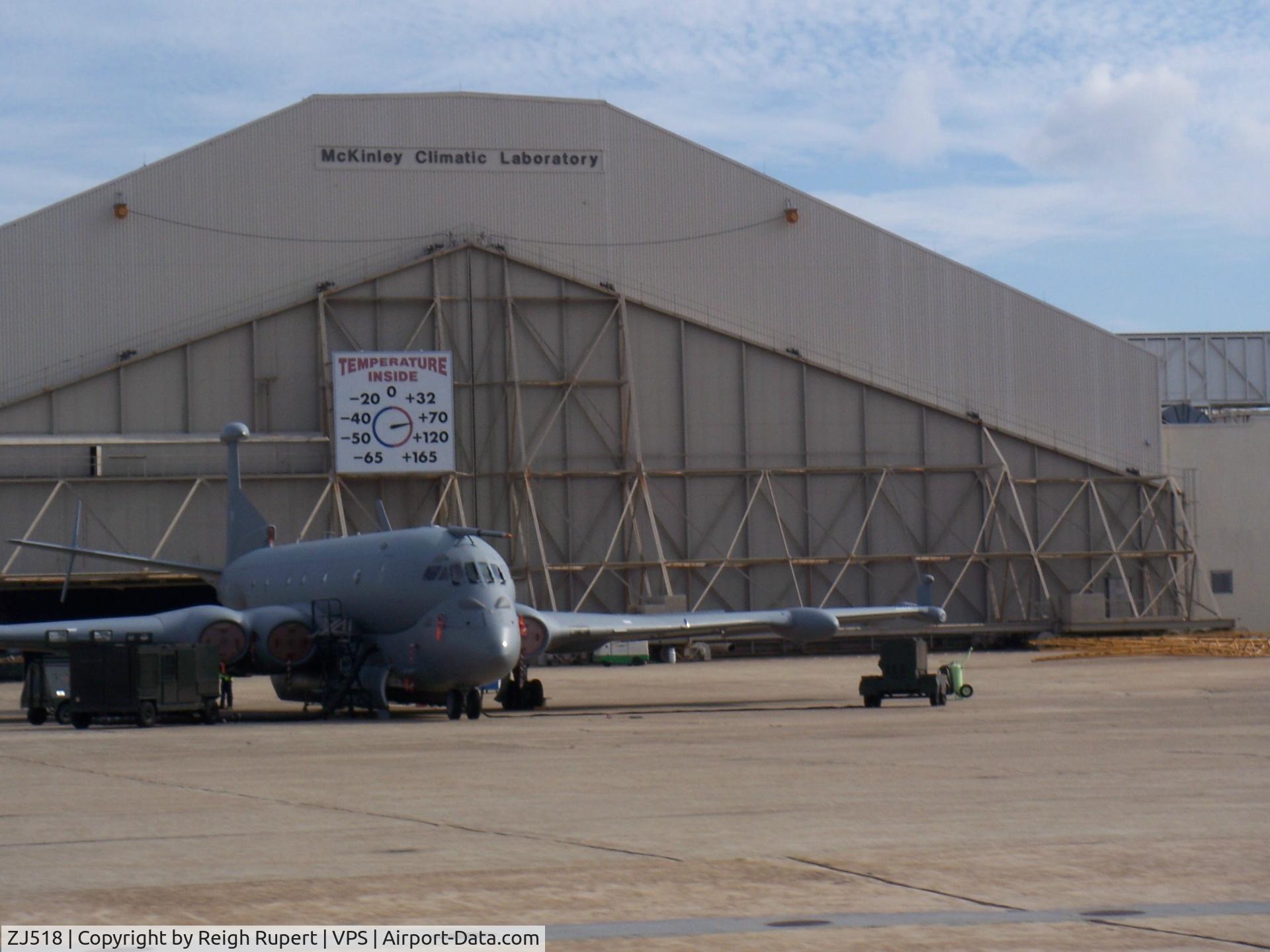 ZJ518, British Aerospace Nimrod MRA.4 C/N 8009/PA2, Nimrod MRA4 in front of Mckinley Climatic Hangar
