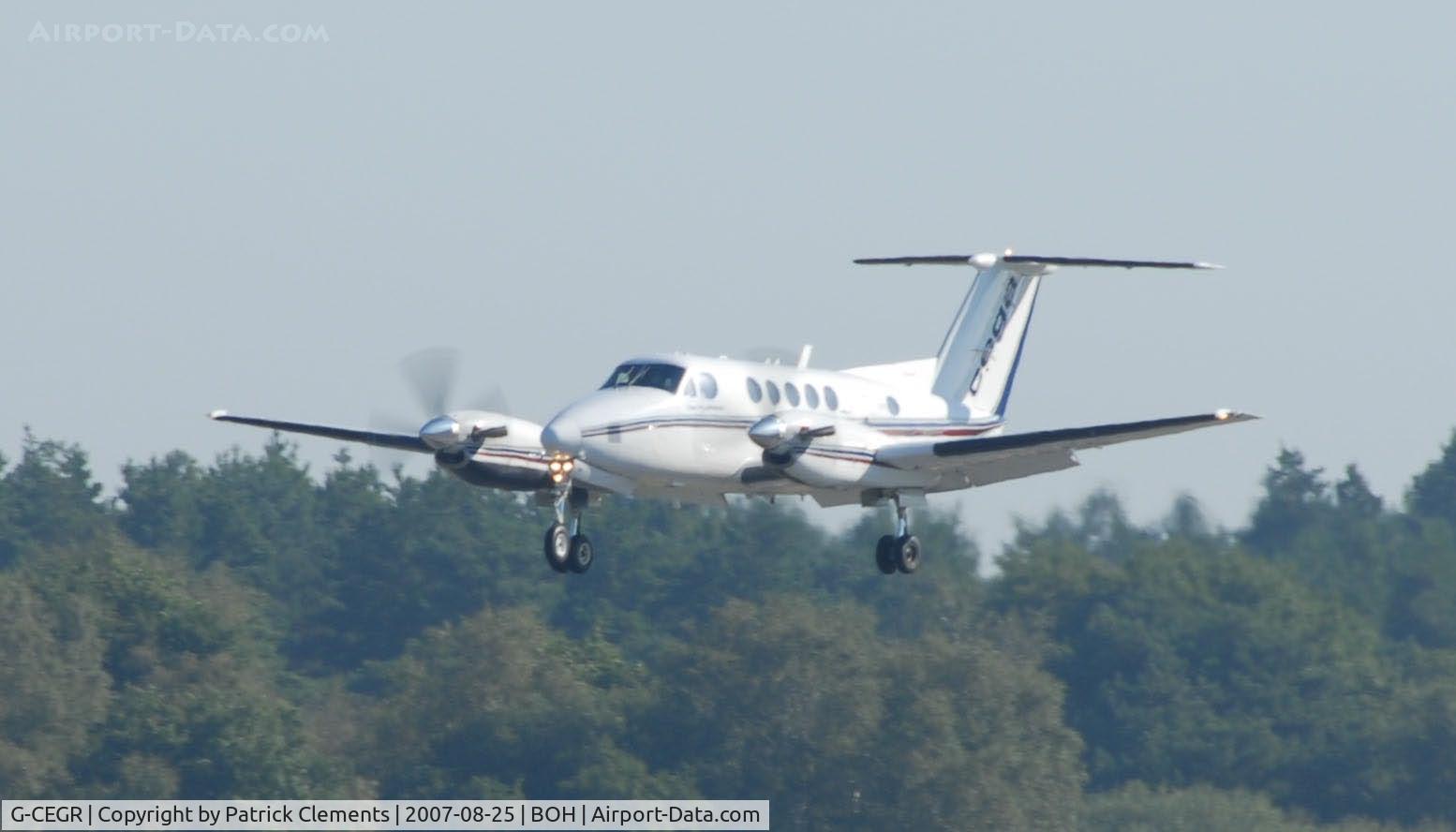 G-CEGR, 1978 Beech 200 Super King Air C/N BB-351, TOUCHDOWN RUNWAY 26 BOH