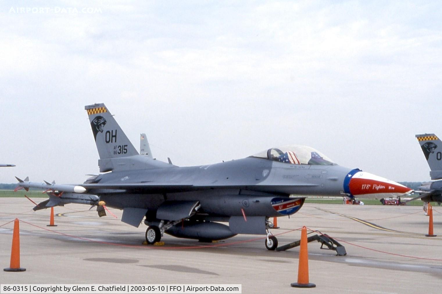 86-0315, General Dynamics F-16C Fighting Falcon C/N 5C-421, F-16C at the 100th Anniversary of Flight Celebration