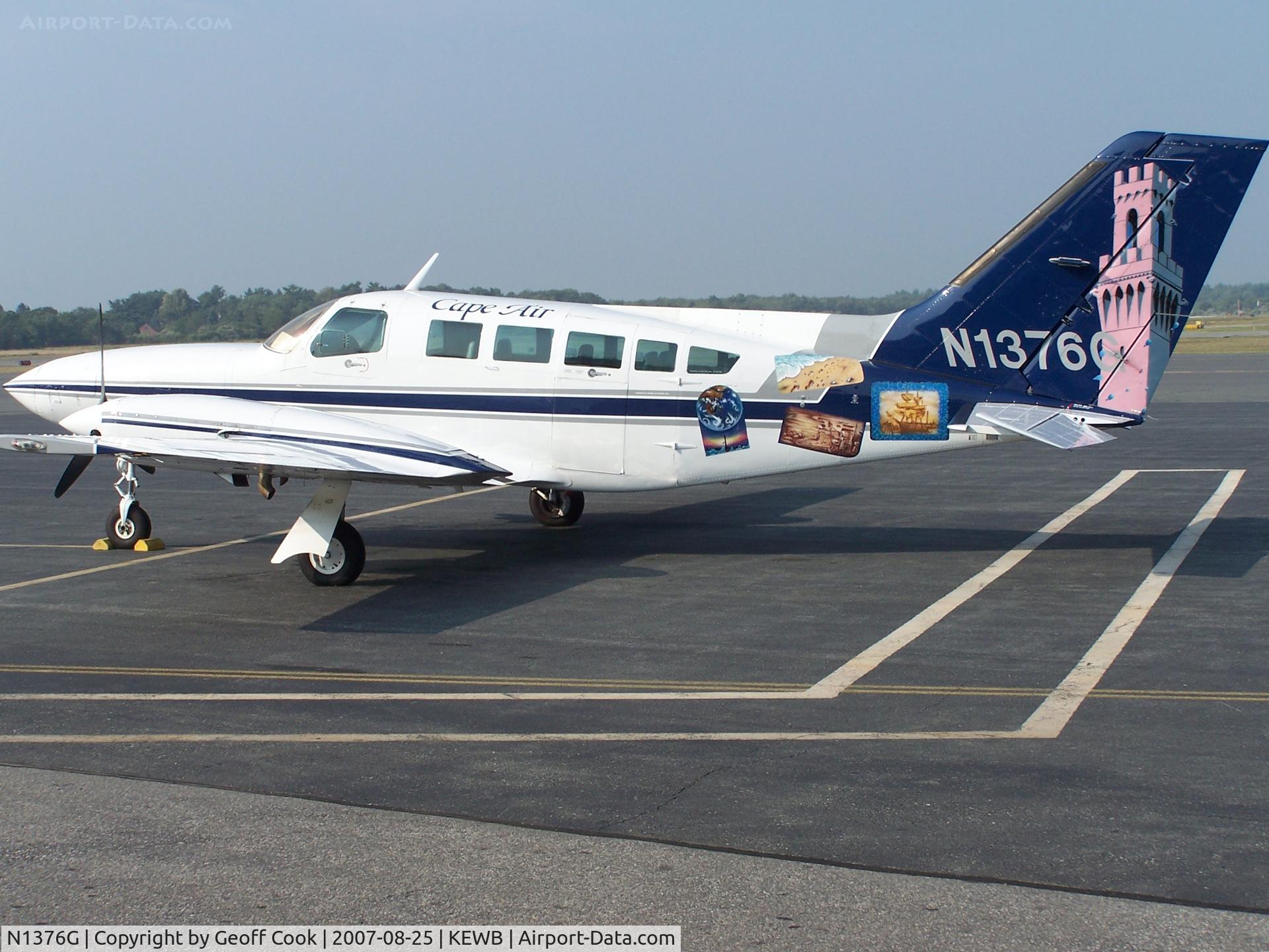 N1376G, 1980 Cessna 402C C/N 402C0271, N1376G with Cape Air is one of several of the company's Cessna 402s with a special livery