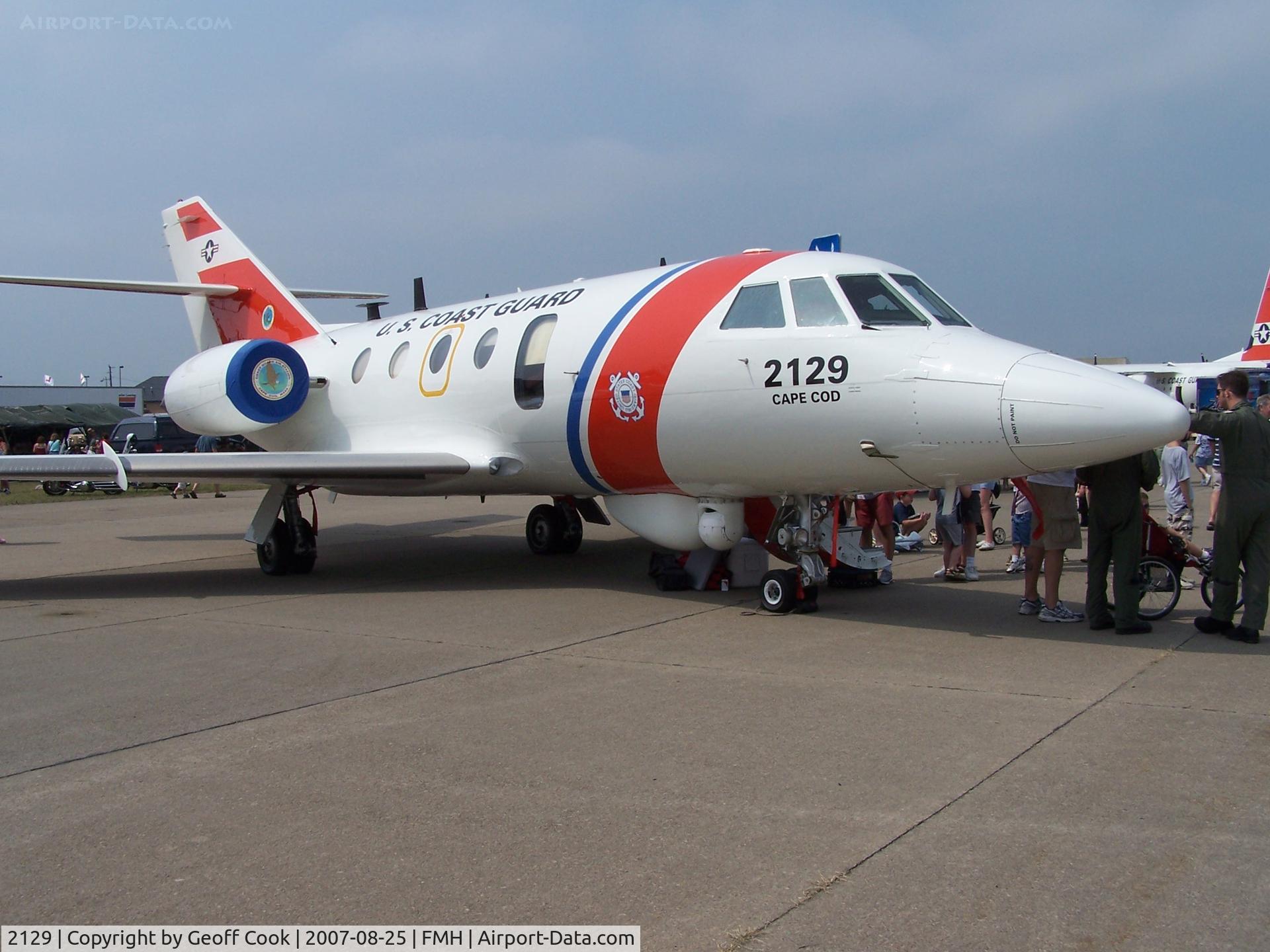 2129, 1981 Dassault HU-25C Guardian C/N 447, 2129 US Coast Guard on display at the OTIS ANGB show
