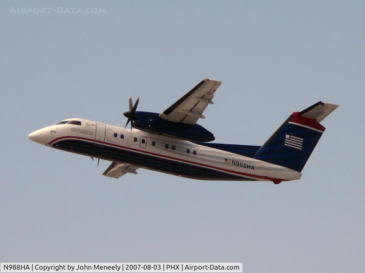 N988HA, 1996 De Havilland Canada DHC-8-202 Dash 8 C/N 426, Departing runway 07L