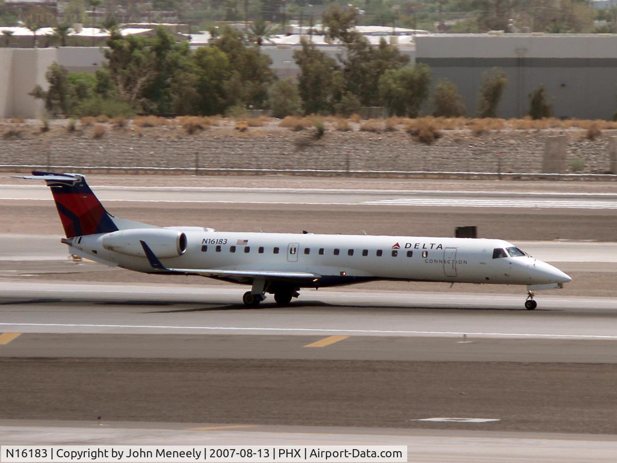 N16183, 2005 Embraer ERJ-145XR (EMB-145XR) C/N 14500914, Taking off on 25R