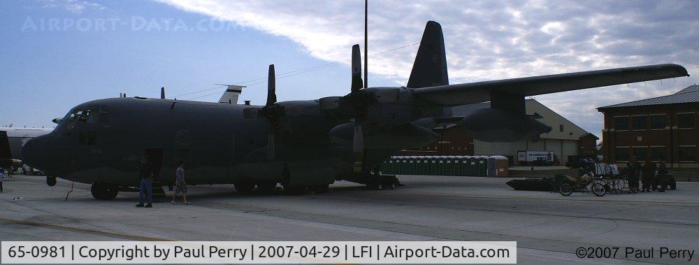 65-0981, 1965 Lockheed HC-130P Hercules C/N 382-4133, Displaying some of her search and rescue gear at Langley