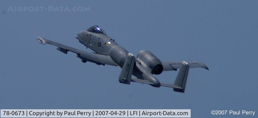 78-0673, 1978 Fairchild Republic A-10A Thunderbolt II C/N A10-0293, Climbing out