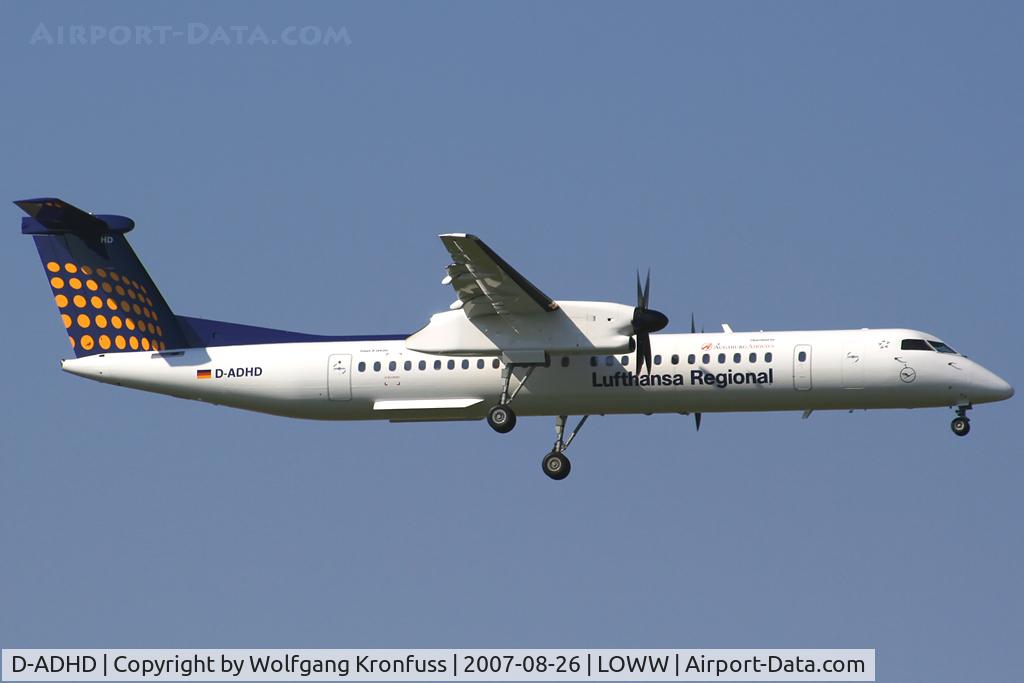 D-ADHD, 2001 De Havilland Canada DHC-8-402Q Dash 8 C/N 4056, incoming from Munich EDDM