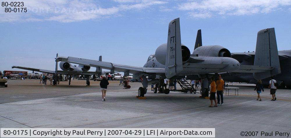 80-0175, 1980 Fairchild Republic A-10C Thunderbolt II C/N A10-0525, Showcasing both Hogs from the 23rd Fighter Group.  Hope they keep their tailcode with their base change