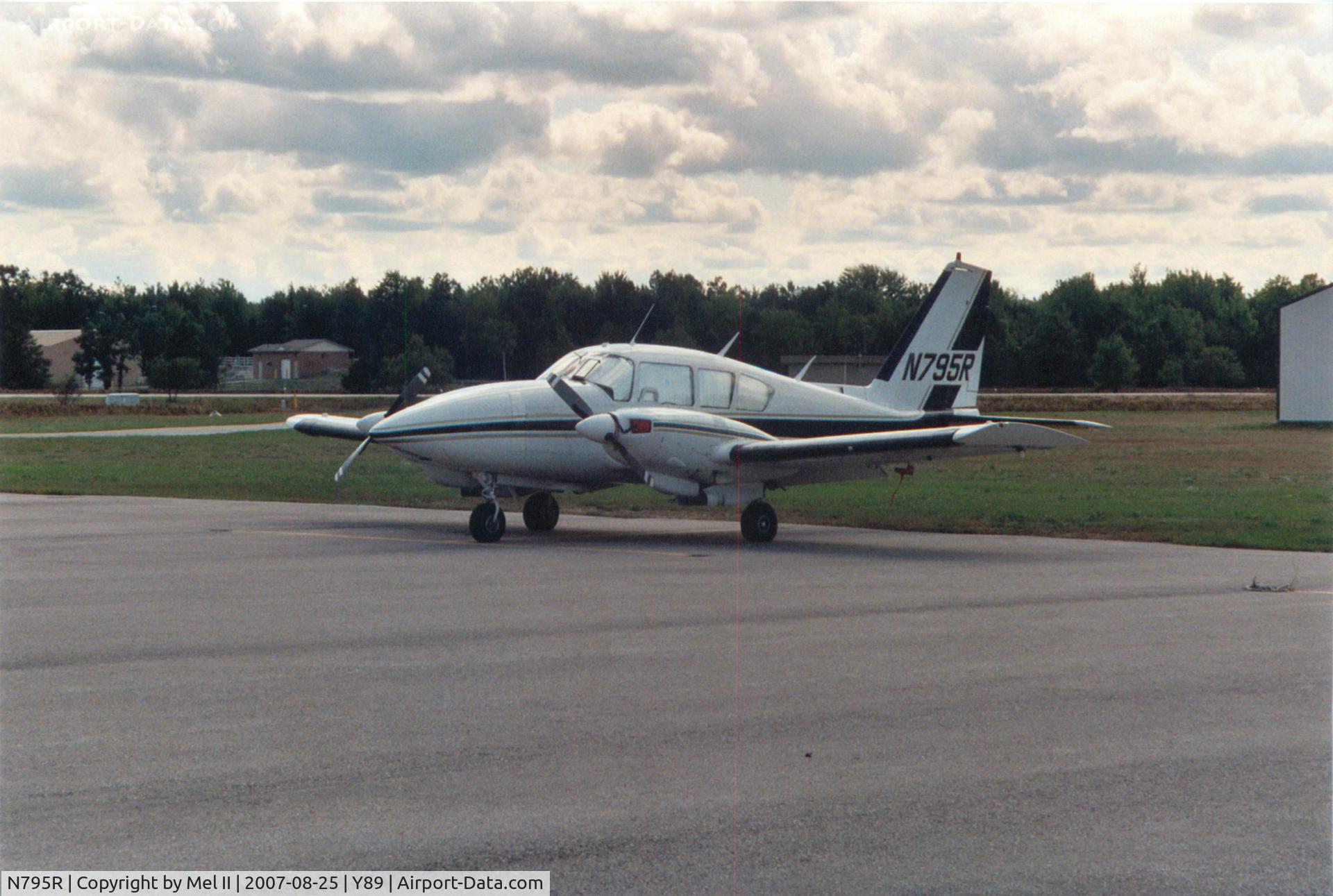 N795R, 1973 Piper PA-23-250 C/N 27-7305000, Parked at Kalkaska City Airport (Y89)
