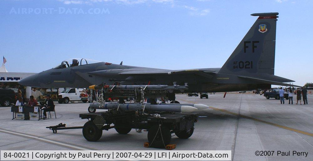 84-0021, 1984 McDonnell Douglas F-15C Eagle C/N 0931/C324, Shown with a decent loadout of AIM-9X and AIM-120B missiles