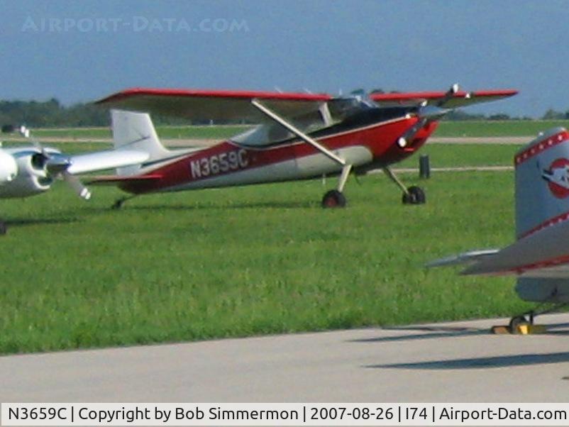 N3659C, 1954 Cessna 180 C/N 31158, Out of ramp space - no problem at Urbana, OH