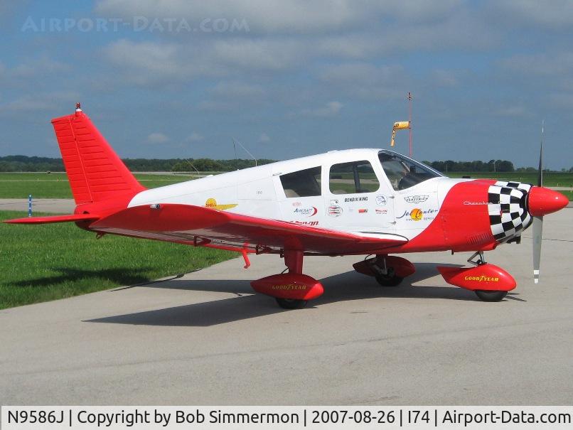 N9586J, 1966 Piper PA-28-180 C/N 28-3725, Colorful Cherokee on the ramp at Urbana, OH