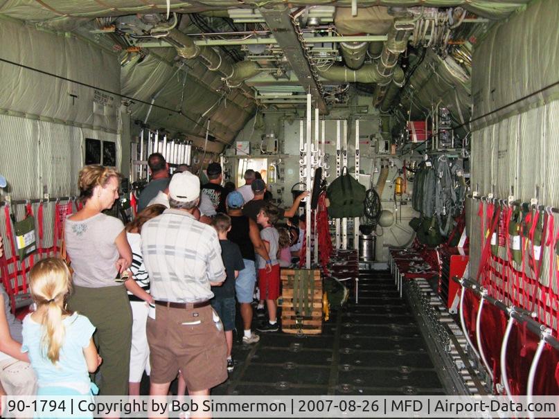 90-1794, 1990 Lockheed C-130H Hercules C/N 382-5247, The line to tour the cockpit.  (c/n 382-5247 C-130H Hercules) EAA Merfi at Mansfield, OH
