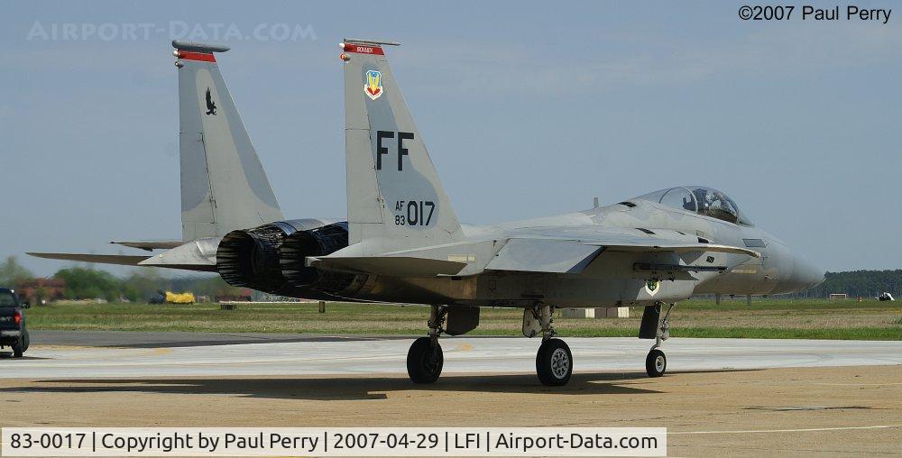 83-0017, 1983 McDonnell Douglas F-15C Eagle C/N 0864/C277, Once a demo Eagle, now in the 4-ship