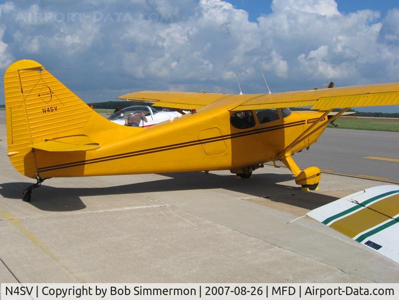 N4SV, 1948 Stinson 108-3 Voyager C/N 108-4727, EAA MERFI event at Mansfield, OH