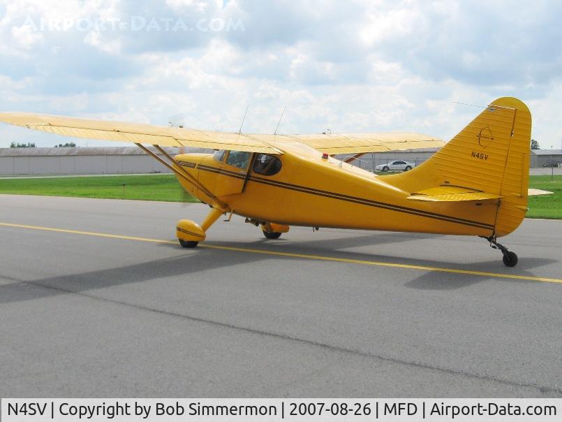 N4SV, 1948 Stinson 108-3 Voyager C/N 108-4727, EAA MERFI event at Mansfield, OH
