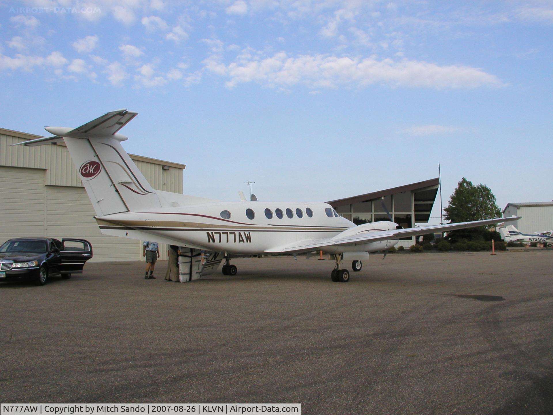 N777AW, 1979 Beech 200 C/N BB-536, Parked on the ramp at Airlake.