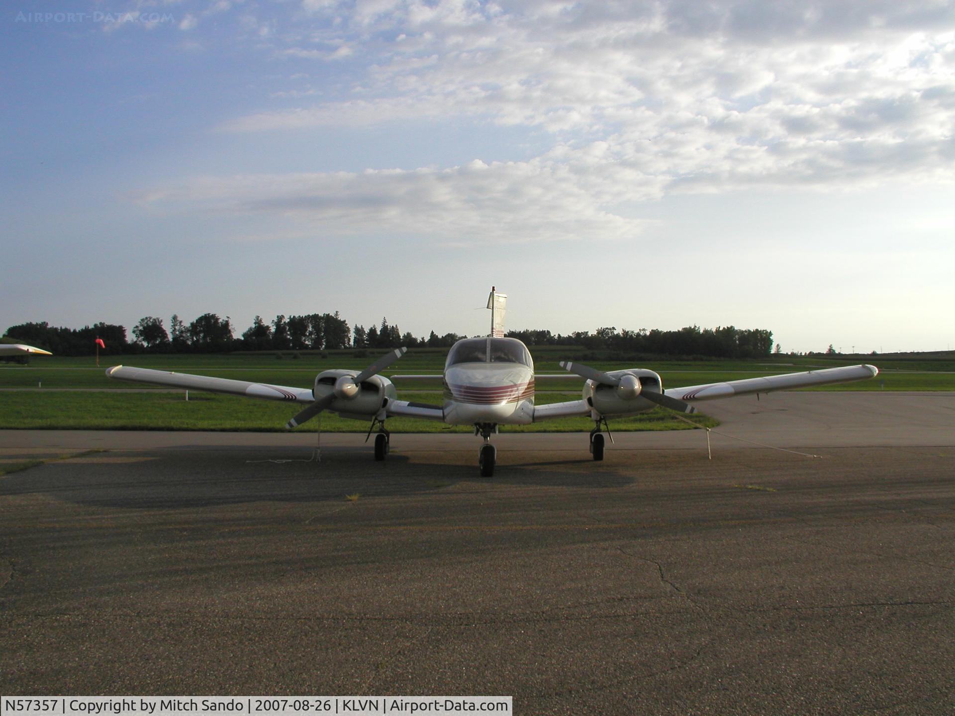 N57357, 1973 Piper PA-34-200 Seneca C/N 34-7450053, Parked on the ramp at Airlake.