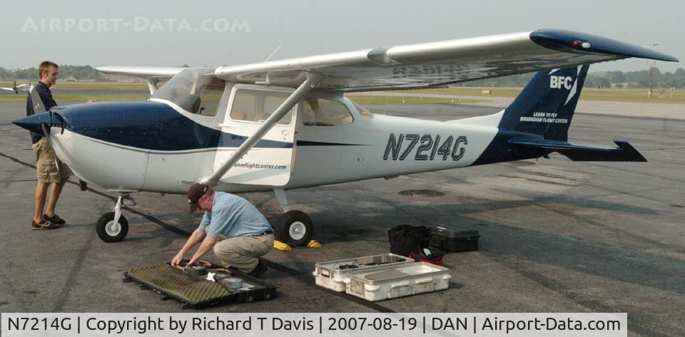 N7214G, 1969 Cessna 172K Skyhawk C/N 17258914, 1969 Cessna 172K in Danville Va. Plane being used to film the AMA Superbike Championships  at nearby Virginia International Raceway for Speedvision.